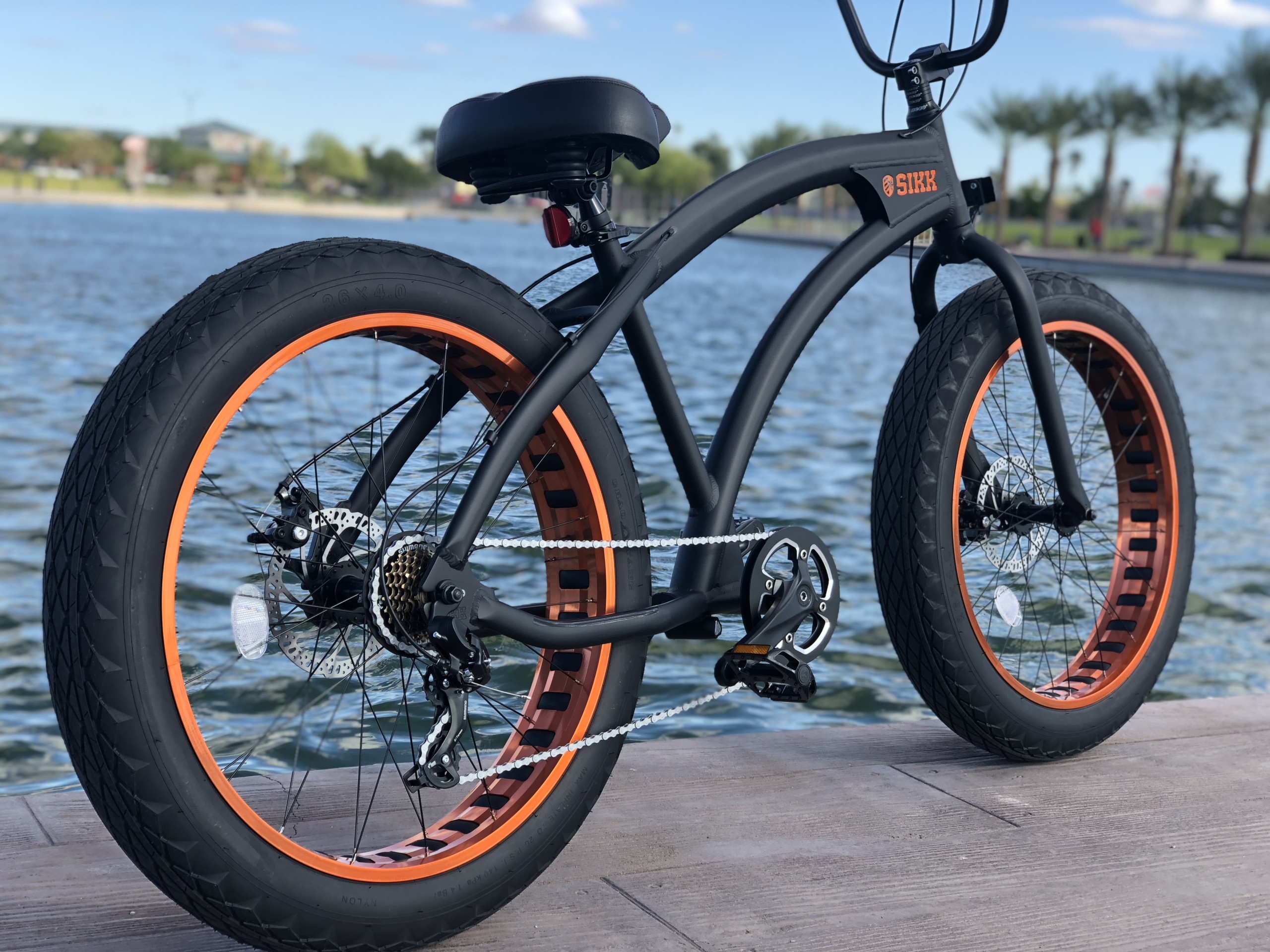 Matte Black Fat Beach Cruiser Bike Frame for 26" x 4.0 Wheel/Tire New